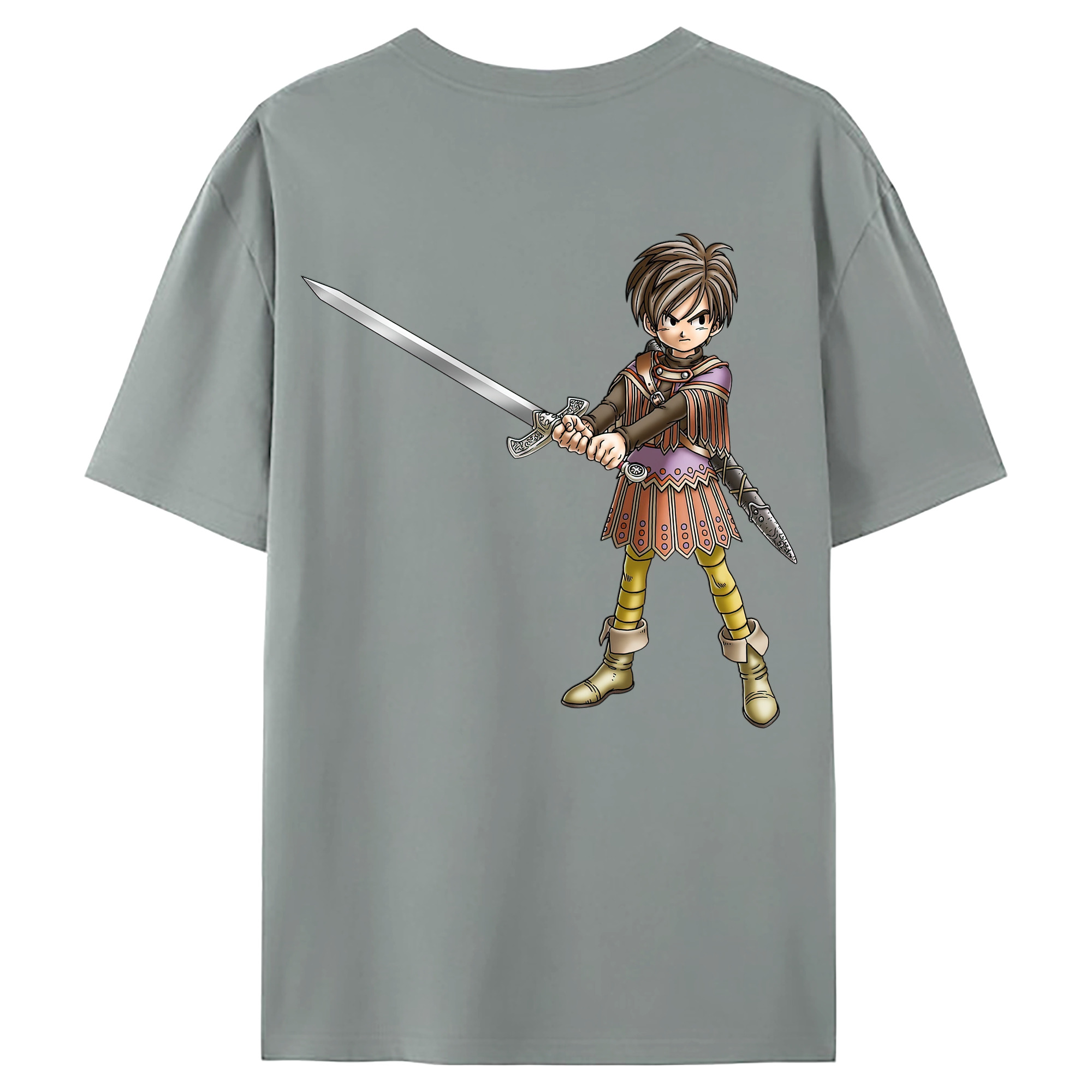 （画像用） ドラゴンクエスト Doragon Kuesuto Dragon Quest 綿100％ メンズ半袖Tシャツ（バックプリント） 通気性